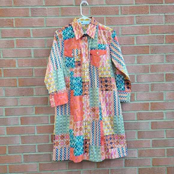 Nina Raynor Dresses & Skirts - Nina Raynor Delray Beach Florida Shirtdress Patchwork size Medium